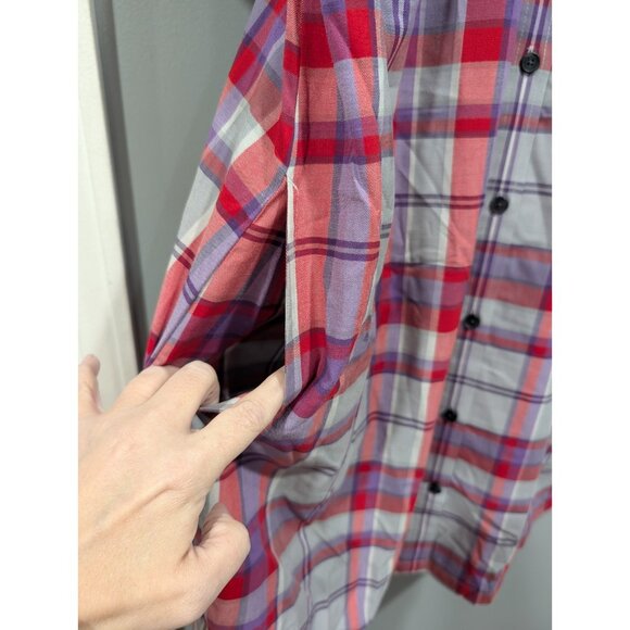 Alaskan Hardgear Duluth Trading Co Women's Plaid Short-Sleeved Shirt Dress Sz XL - Picture 16 of 16